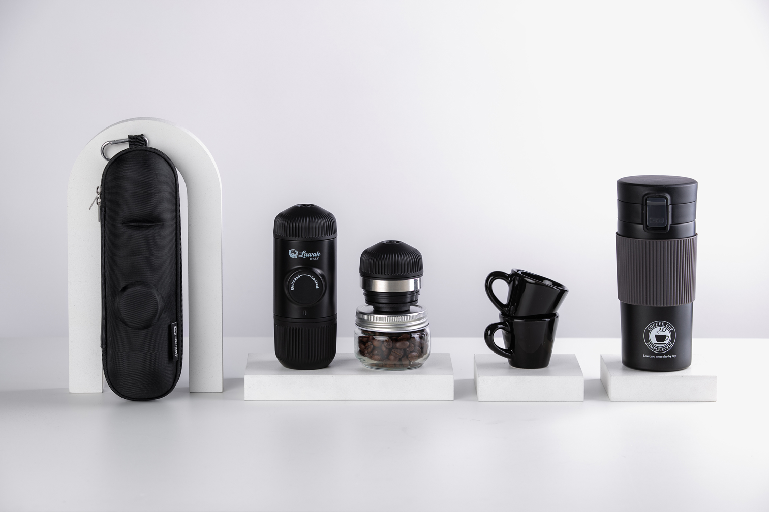 ست مینی اسپرسو و تراول ماگ مشکی