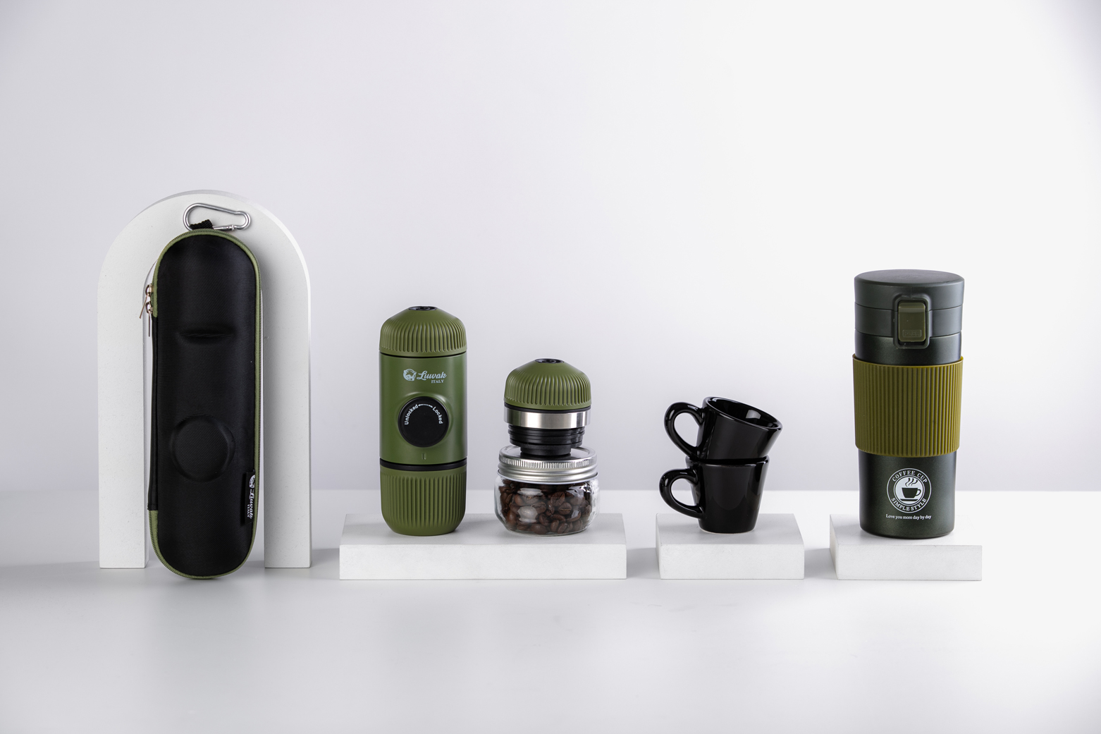 ست مینی اسپرسو وتراول ماگ سبز